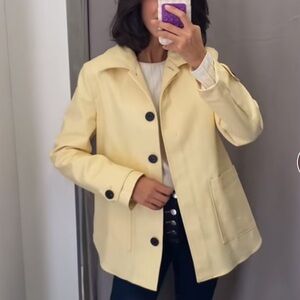 Zara NWT ZW Collection cotton jacket yellow 2427/303